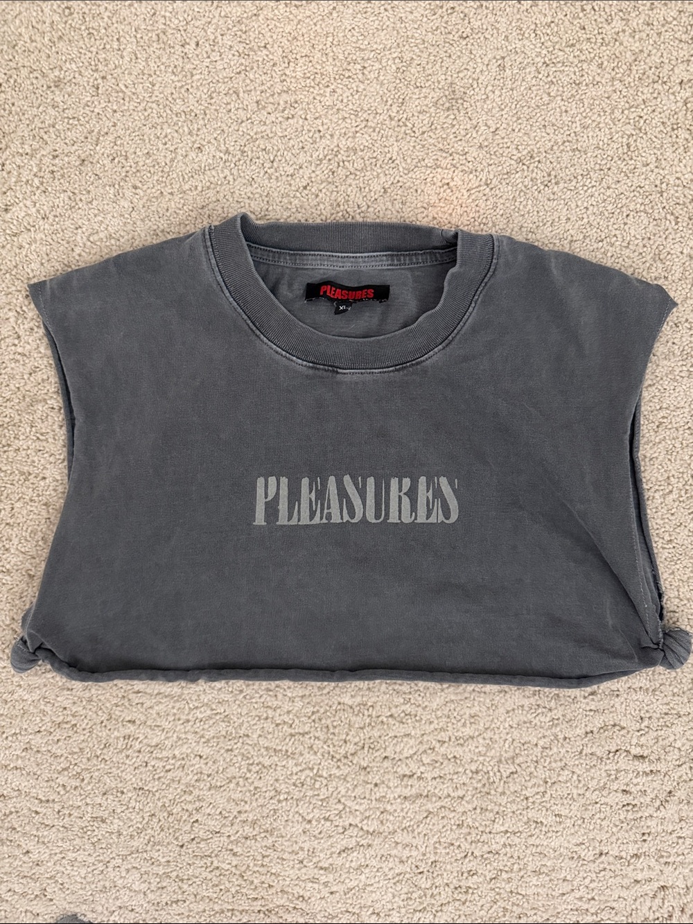 Pleasures Women's Charcoal Grey Cropped Muscle Tee